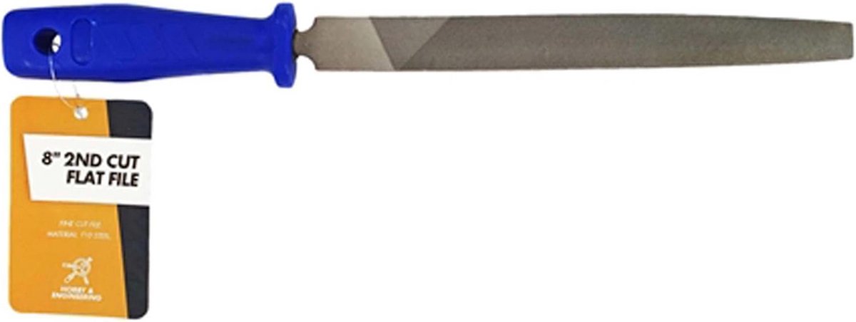 2e gesneden platte vijl 8 inch - handvijl voor metaaldelen, kunststof en hout
