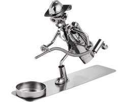 BRUBAKER Screw Man Fireman with Tealight Holder - Handmade Iron Figure Metal Man - Metal Figure Gift for Firefighters Firefighters Women