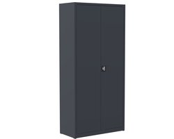 METALEN Archiefkast Kantoorkast 180 x 80 x 38 Donker Grijs Metalen kast - Met slot- 2 deuren staal draaideurkast, kantoorkast, garage kast RAL 7016 Opbergkasten 2 deuren staal