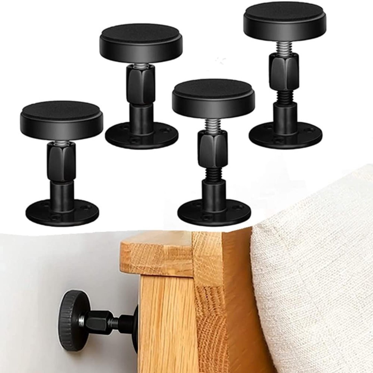 Verstelbare Bedstoppers met Schroefdraad - Anti-Shake Fix voor Bedden en Meubels