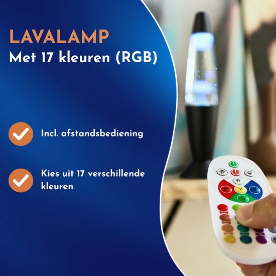 Lighto Lavalamp met 17 kleuren (RGB) - 35 cm - Incl. Afstandsbediening - voor Kinderen - Zwart van Lighto — afbeelding 3
