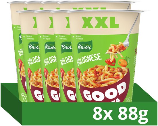Knorr Good Pasta - Bolognese XXL - zonder kunstmatige kleurstoffen en conserveermiddelen - 8 x 88 g
