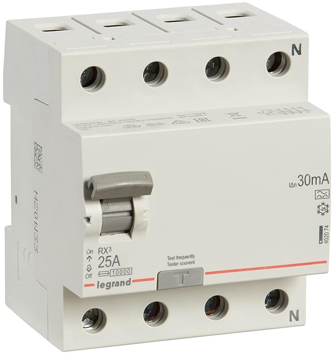 Aardlekschakelaar type A 25A 30mA 4-polig - Stroomonderbreker 400VAC