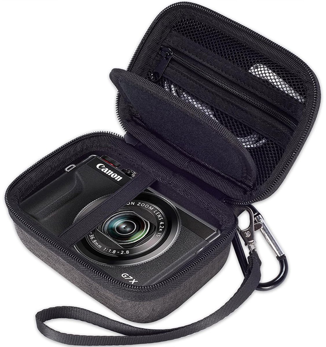 Kraftverdia Cameratassen – Cameratas Hoes voor Digitale Camera en Compactcamera – Lichtgewicht en Waterafstotend – Opbergtas voor Fototoestel – Zwart