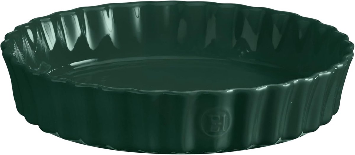 Hoge taartvorm 24 cm van keramiek in cedergroen