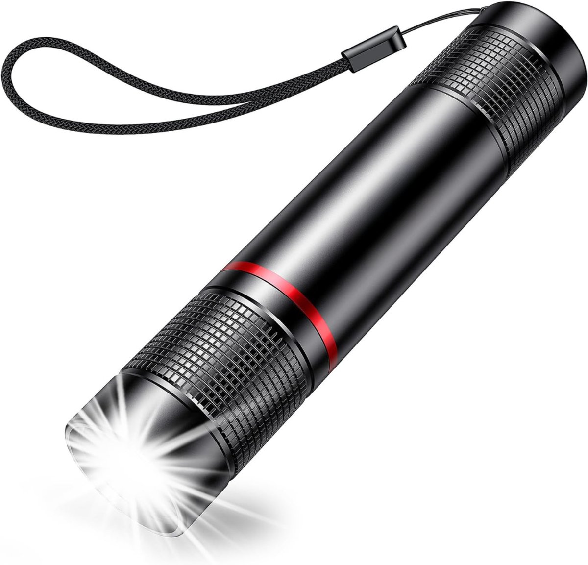 DYNA® Zaklamp op batterijen - Zaklamp - Zaklampen - Zwart - 3cm x 3cm x 13cm