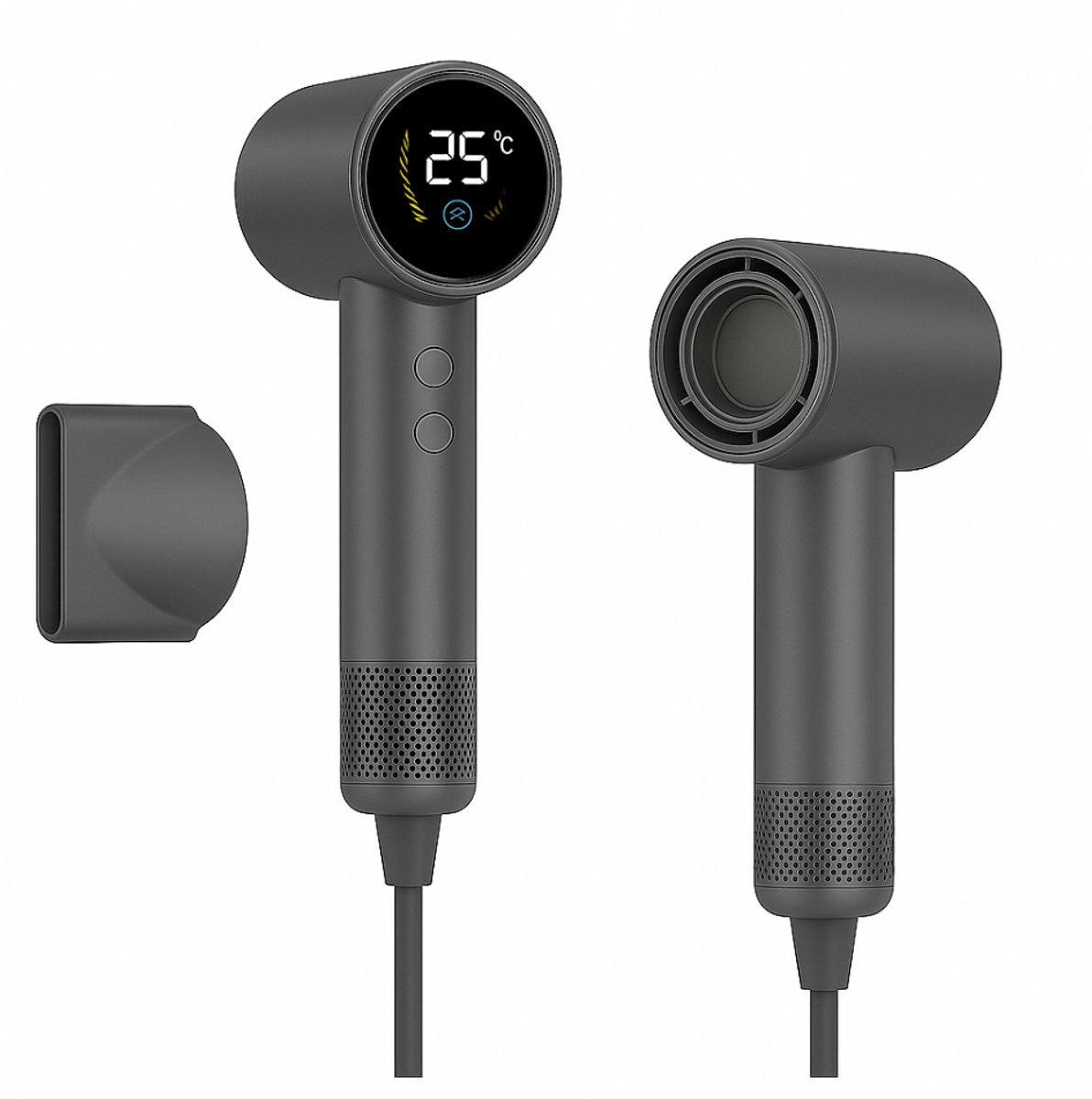 YANGJ UG Ionische Föhn met LED Scherm en Vlakke Blaasmond - YANGJ UG - €31,95