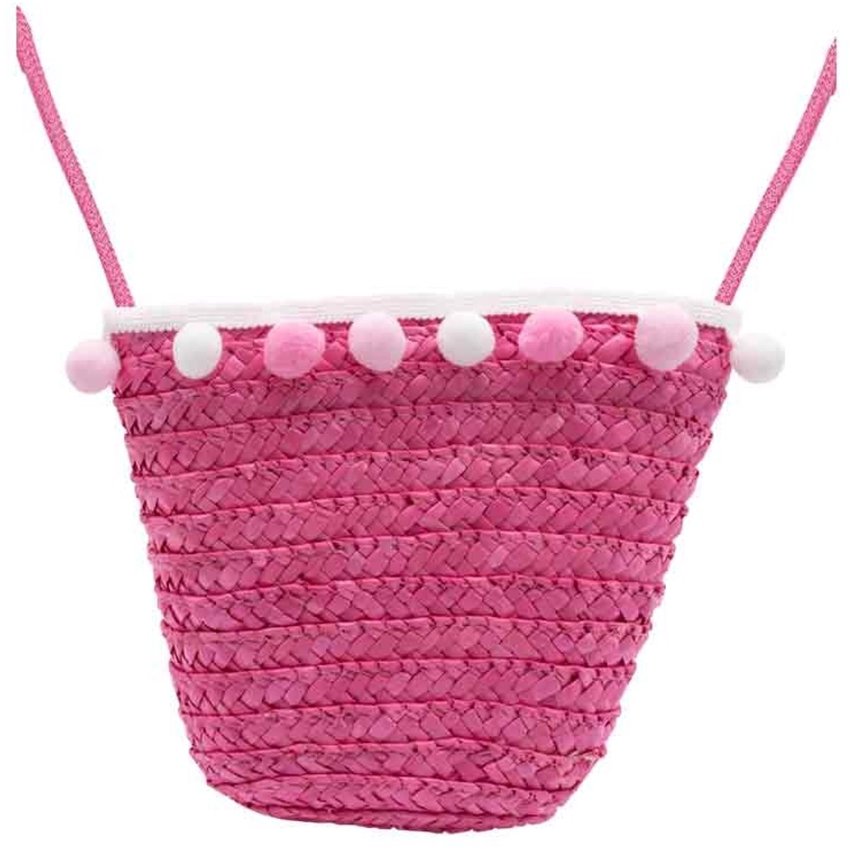 Schoudertas met Roze Pompons Roze