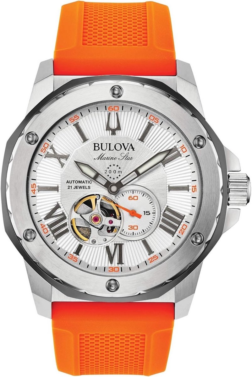 Heren analoog automatisch horloge met siliconen band