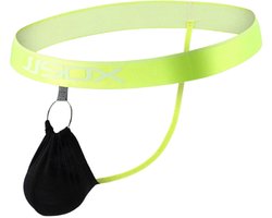 Heren Pouch String - Plussize - Geel - Zwart - Peniskooi - Erotische Lingerie
