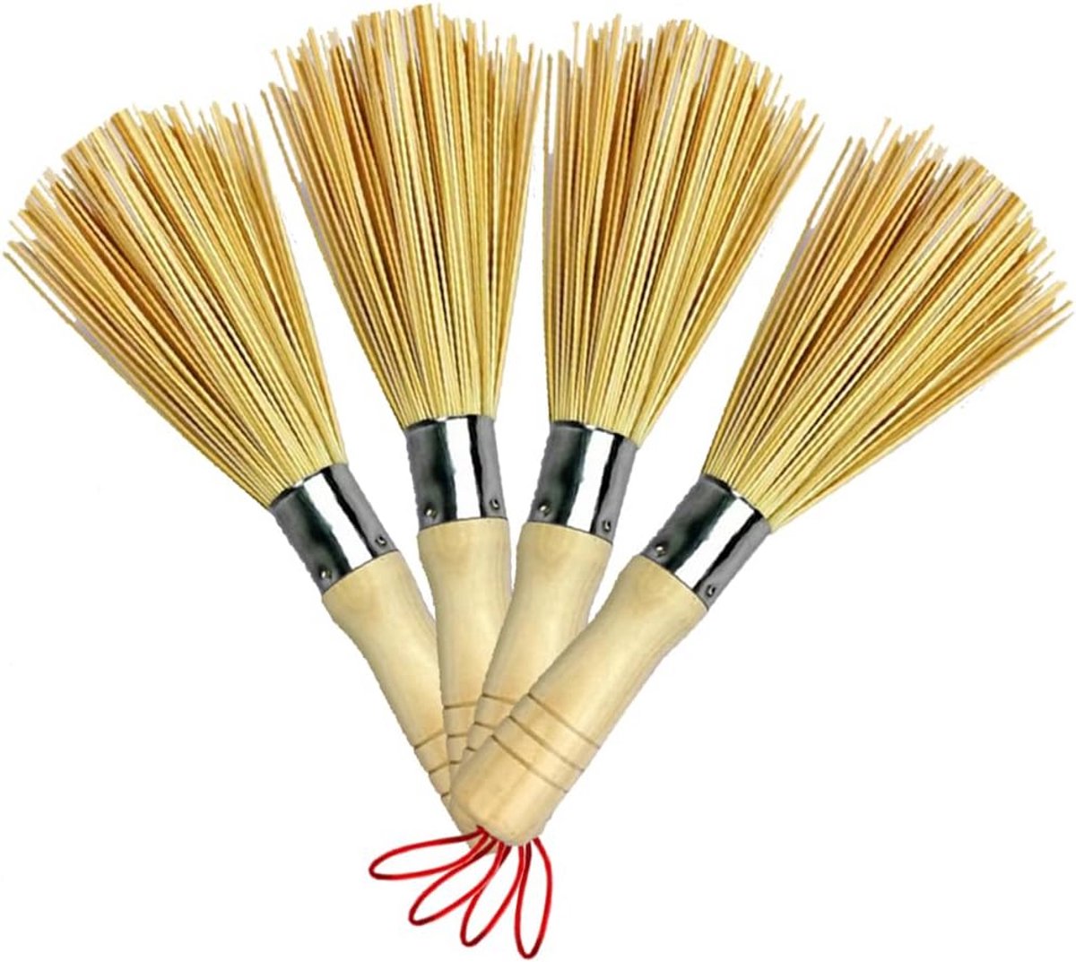 Bamboe Keuken Borstel Set - Scrub Garde met Houten Handvat voor Pannen en Wok