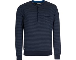 Pastunette - Pyjamashirt - Katoen - Blauw - Gestreept - Lange mouw - Knoopsluiting - Maat 3XL