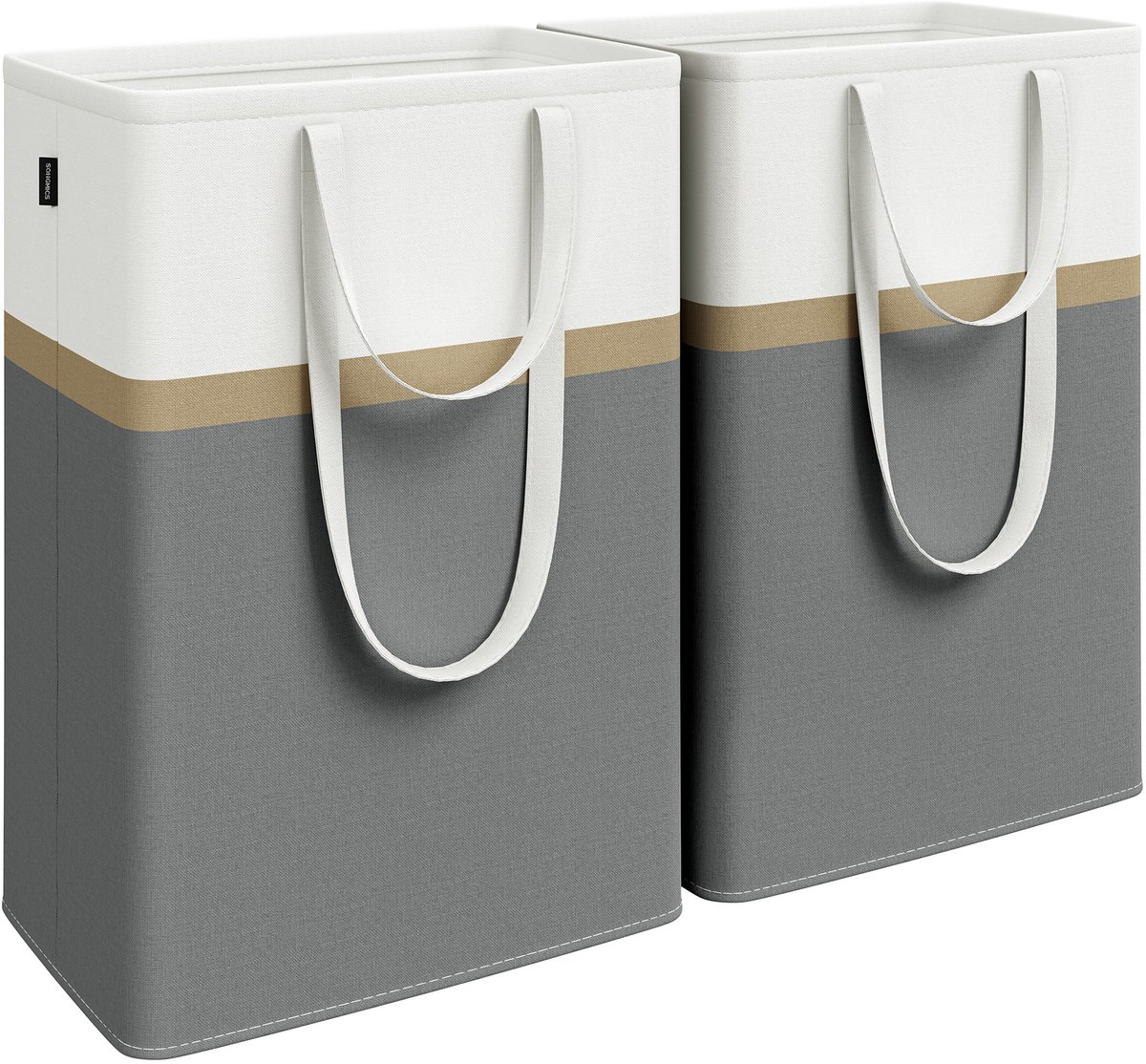 SONGMICS - Wasmand - Wassorteerder - Opvouwbare - Set van 2 - Handgrepen - Dragen en Reinigen - 150L
