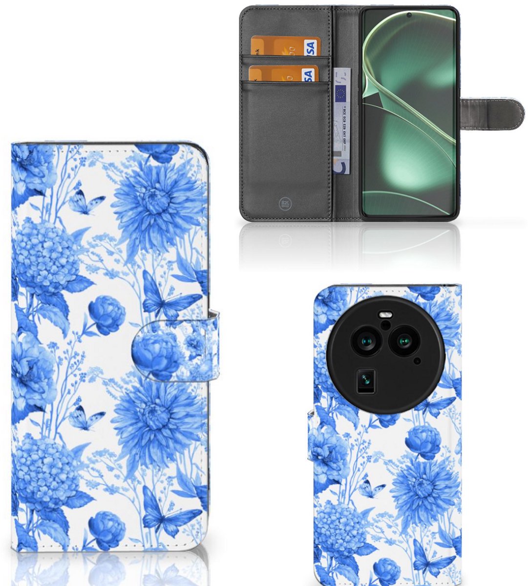 Hoesje voor OPPO Find X6 Pro Flowers Blue