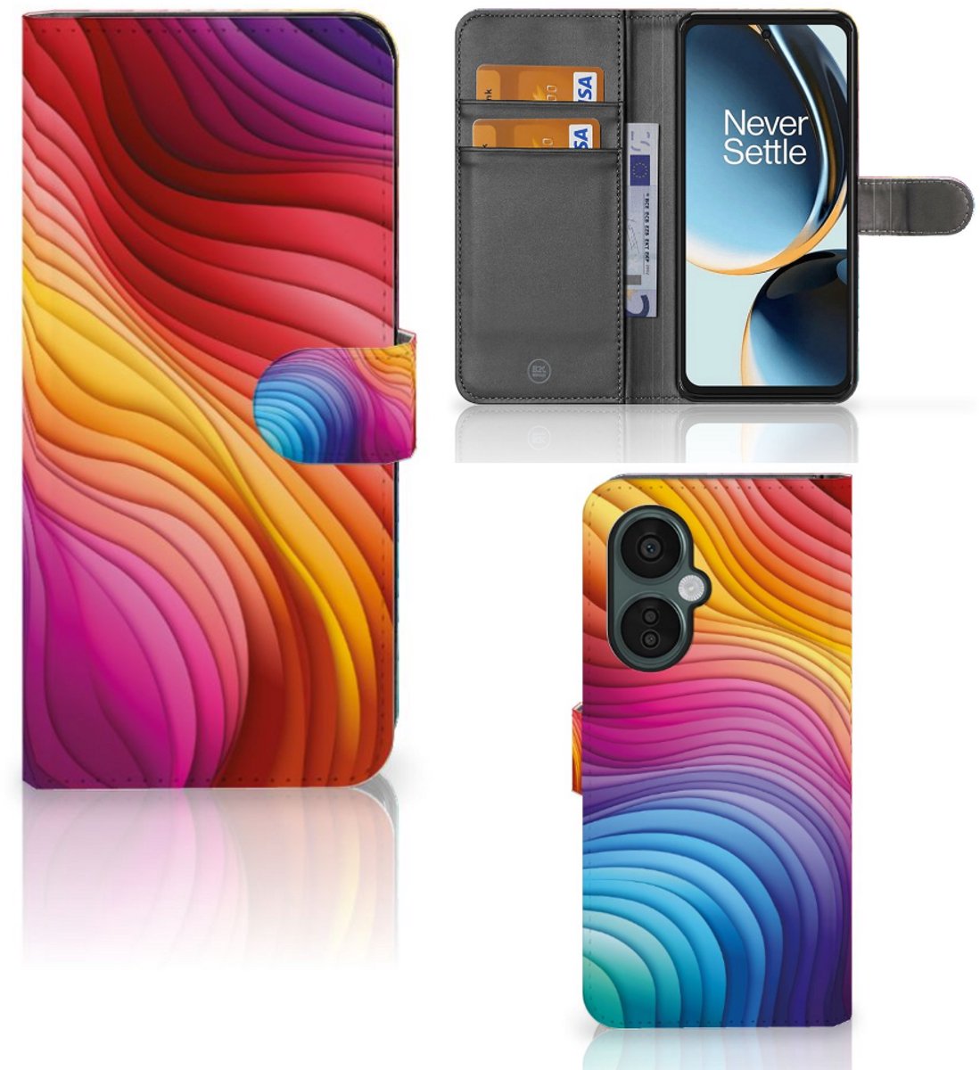 Book Case voor OnePlus Nord CE 3 Lite Regenboog
