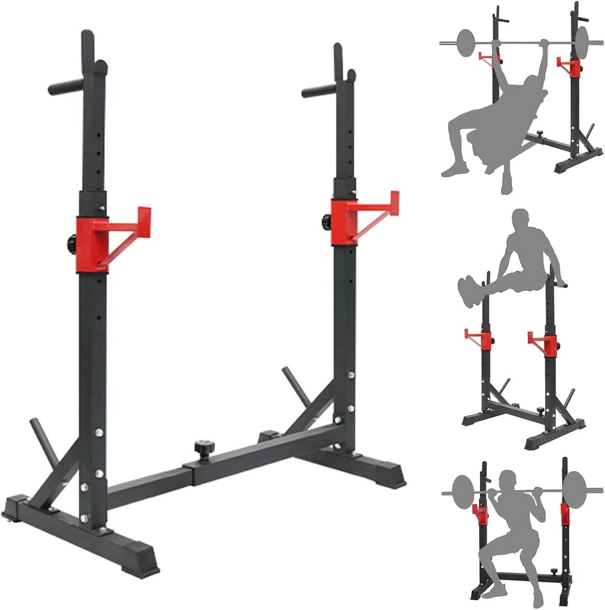 Multifunctionele Squat Press Barbell Rack - In hoogte verstelbare Fitness Oefening Apparatuur voor Thuis Gym