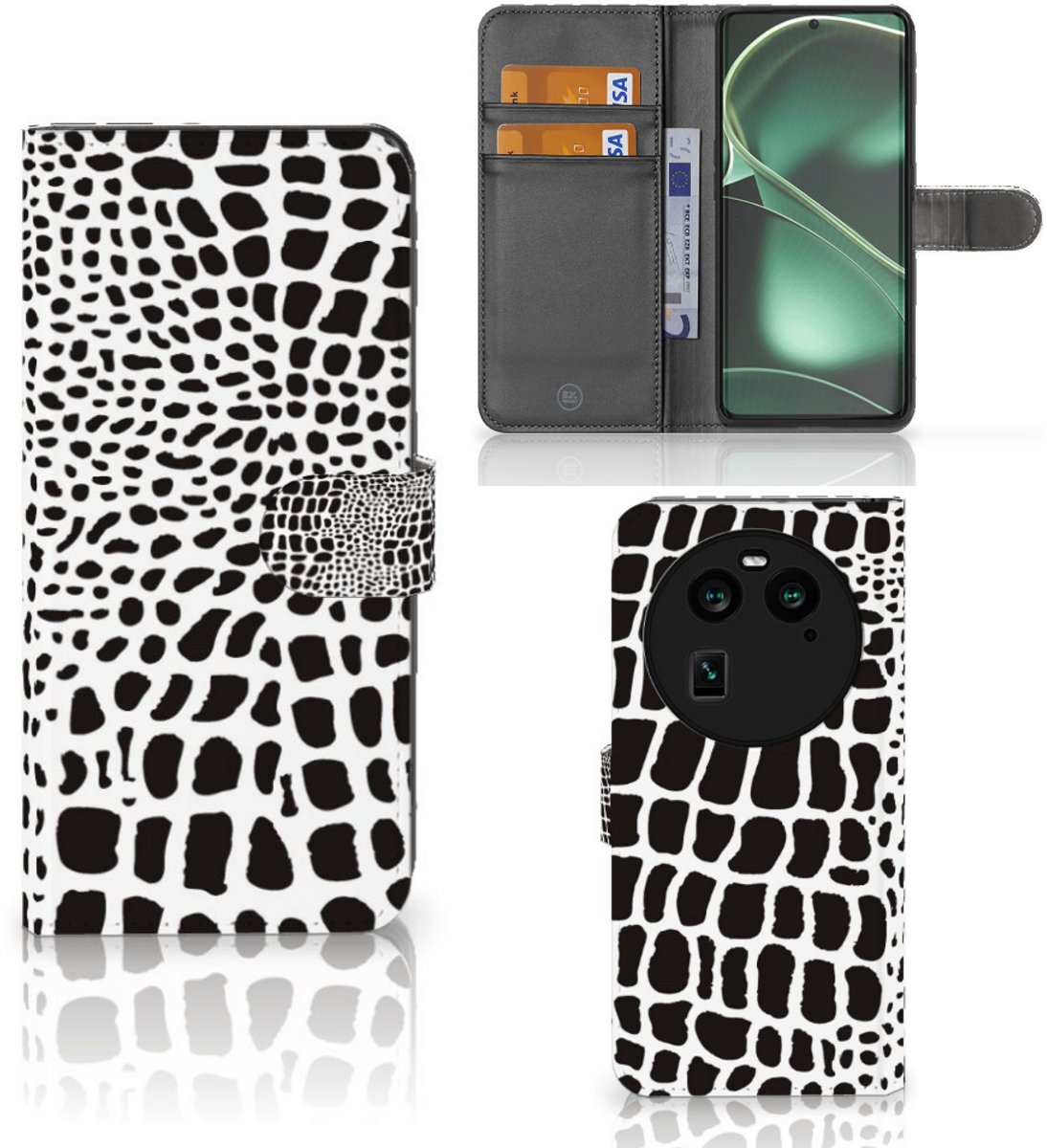 OPPO Find X6 Telefoonhoesje met Pasjes Slangenprint