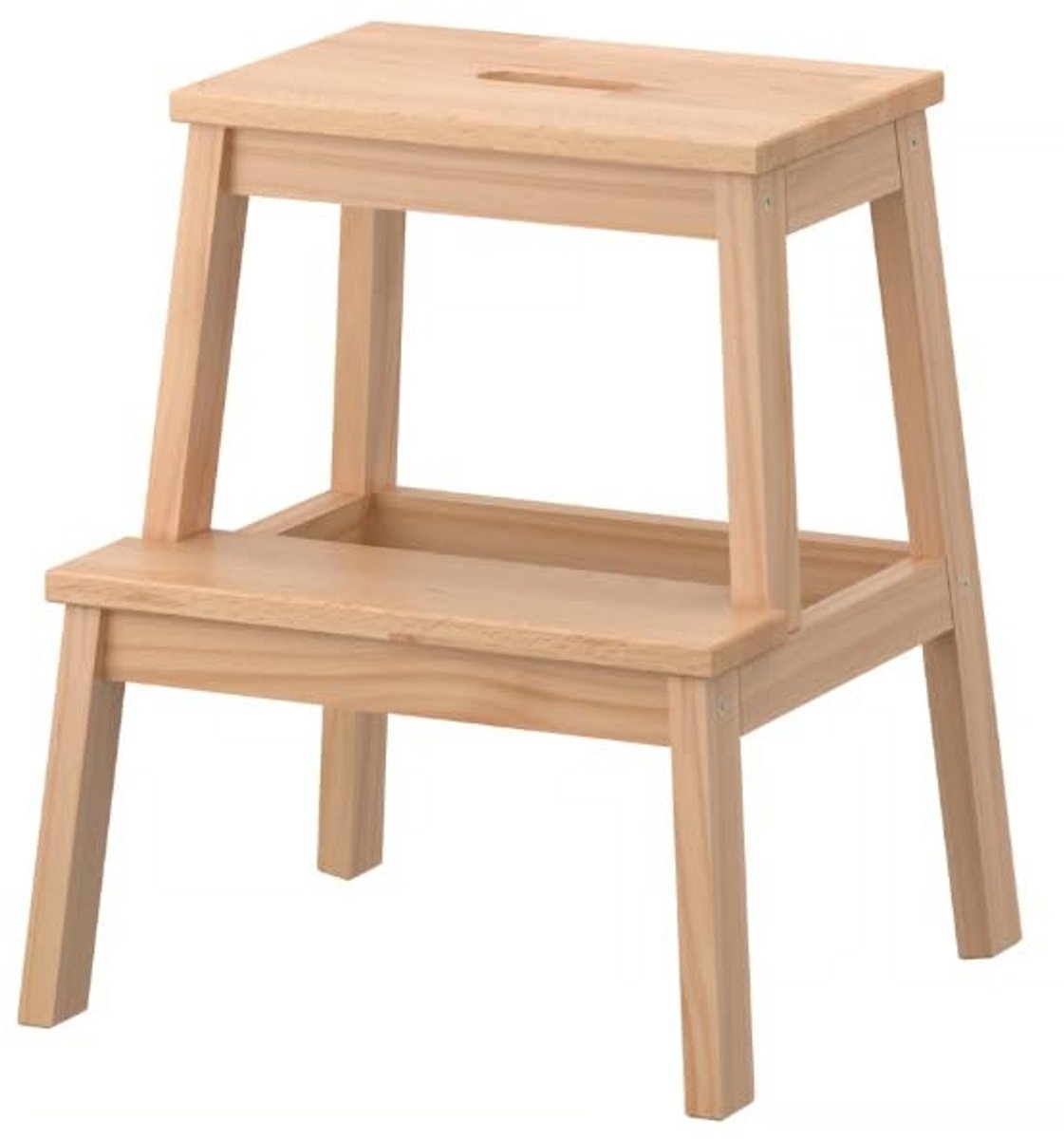 Opstapkruk massief beuken met draaggreep - 50 cm hoog