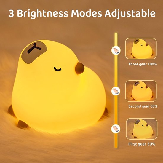 Creatieve Siliconen Nachtlamp - Oplaadbare, Dimbare Slaaplamp met Timer voor Kinderen — afbeelding 2