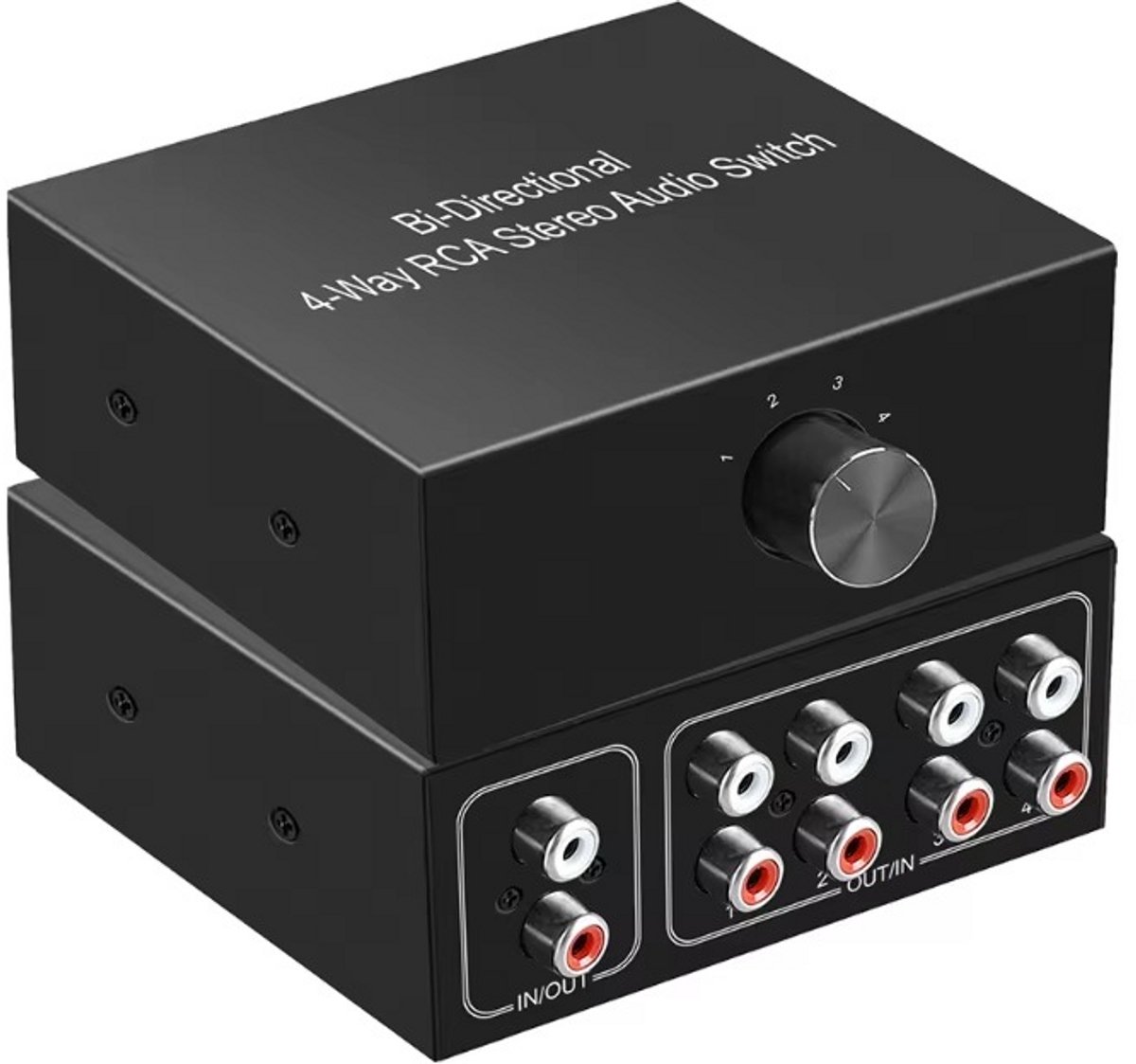 Bluetoolz® - Audio Switch - 4 voudig bi-directioneel – BT-AS 204 - zwart