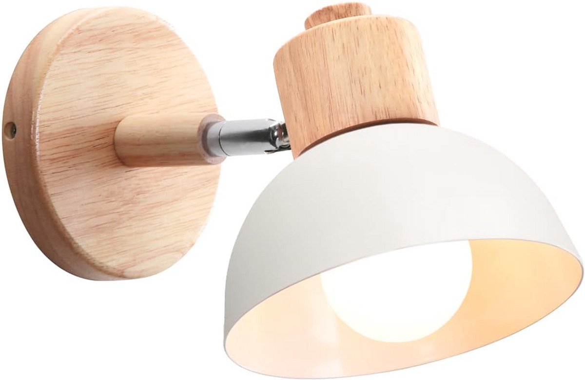 Moderne wandlamp E27 voor slaapkamer en woonkamer — verstelbare binnenverlichting van hout en ijzer
