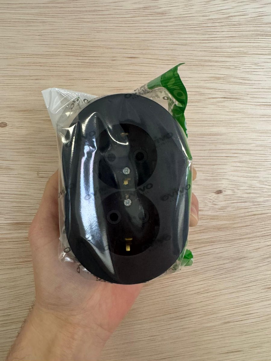 Ovivo opbouw dubbele stopcontact ZWART