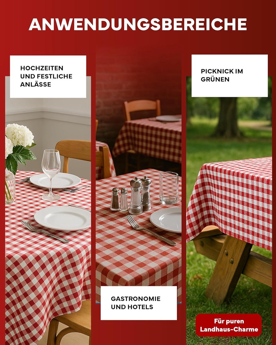 Landhuis geruite tafelkleden van 100% katoen - Diverse kleuren en maten