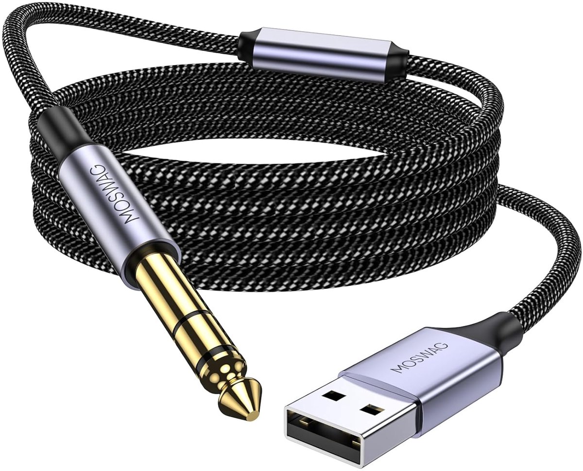 USB Gitaarkabel 6,35 mm - Professionele Muziekinstrumentkabel voor Audio-opname
