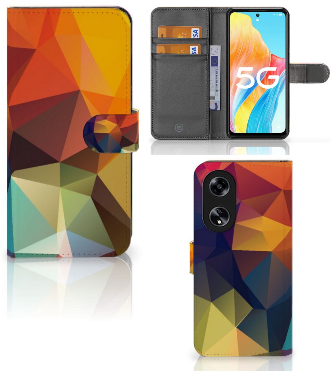 OPPO Reno8 T 5G Book Case Polygon Color
