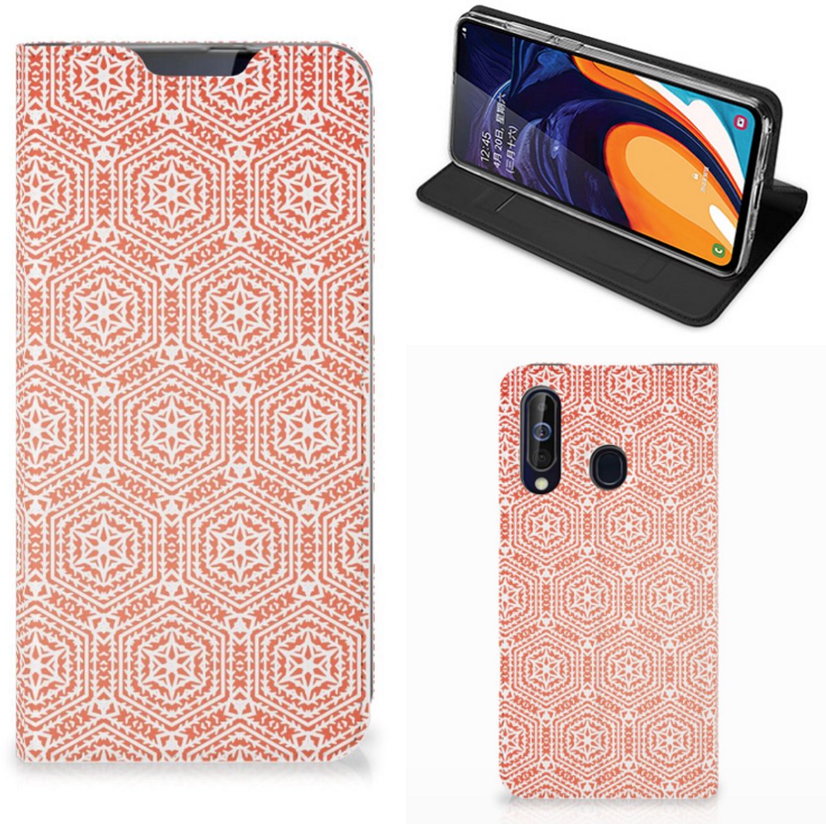 Samsung Galaxy A60 Hoesje met Magneet Pattern Orange
