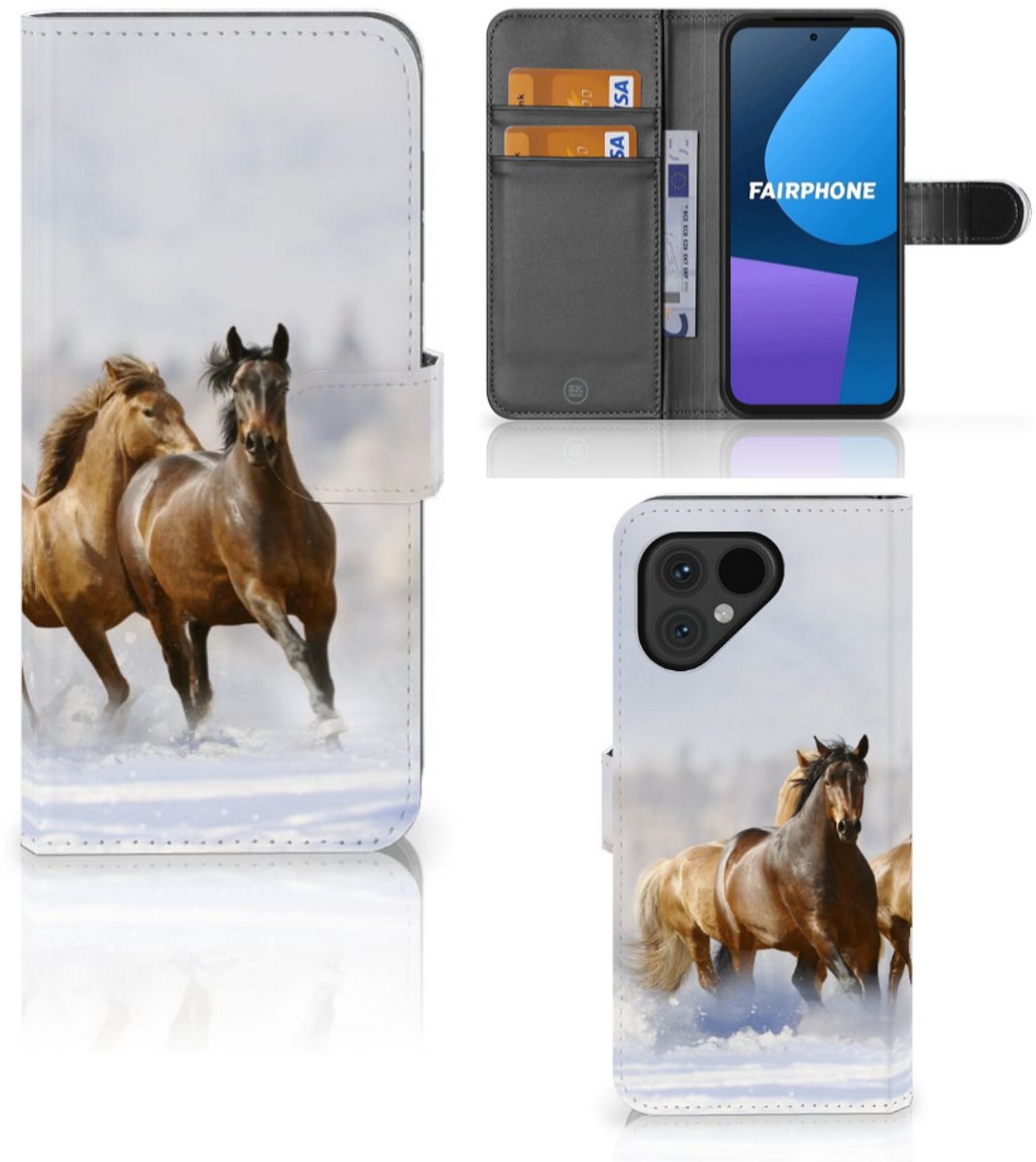 Fairphone 5 Telefoonhoesje met Pasjes Paarden