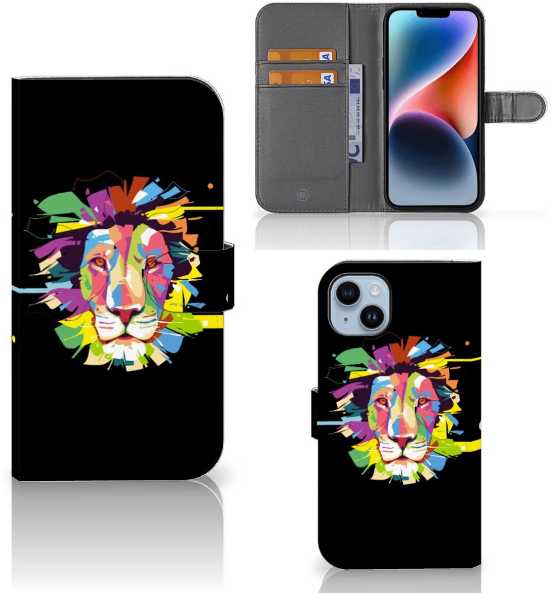 iPhone 15 Plus Leuk Hoesje Lion Color
