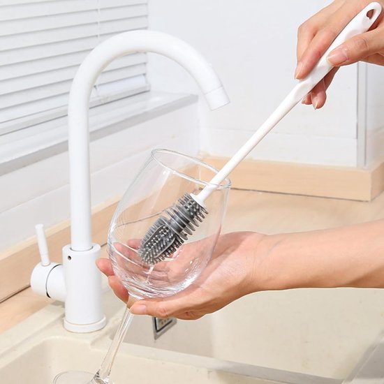 Set van 2 Flessenborstels met Lange Handgreep voor het Reinigen van Babyflessen, Glazen en Smalle Vaten - Ideaal voor Keuken en Restaurant — afbeelding 5