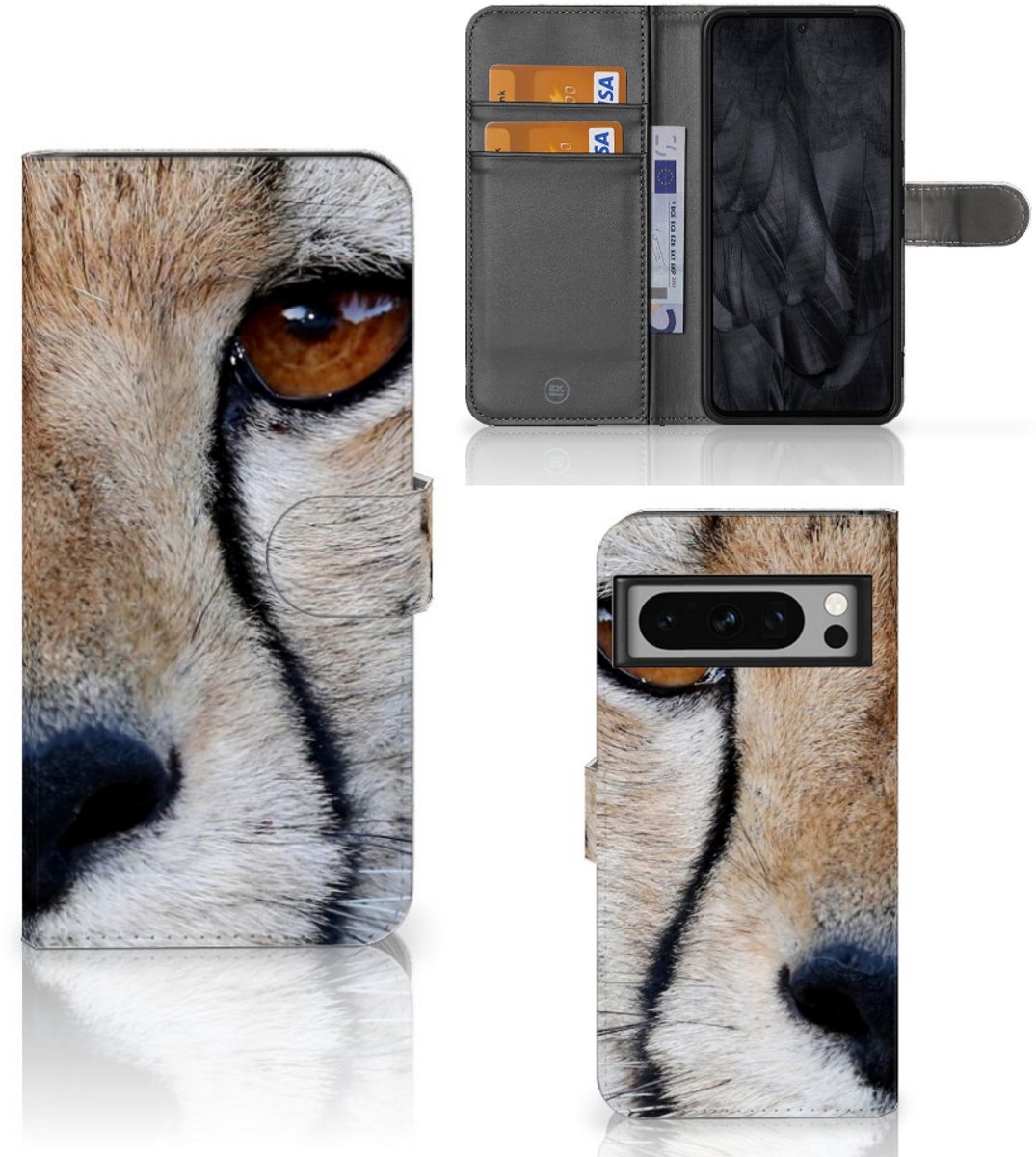 Google Pixel 8 Pro Telefoonhoesje met Pasjes Cheetah