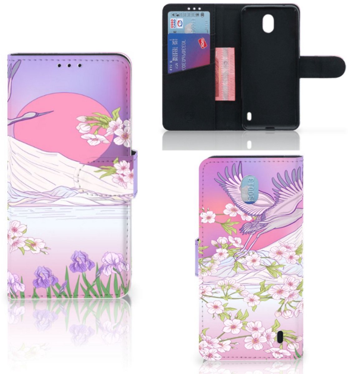 Nokia 1 Plus Telefoonhoesje met Pasjes Bird Flying