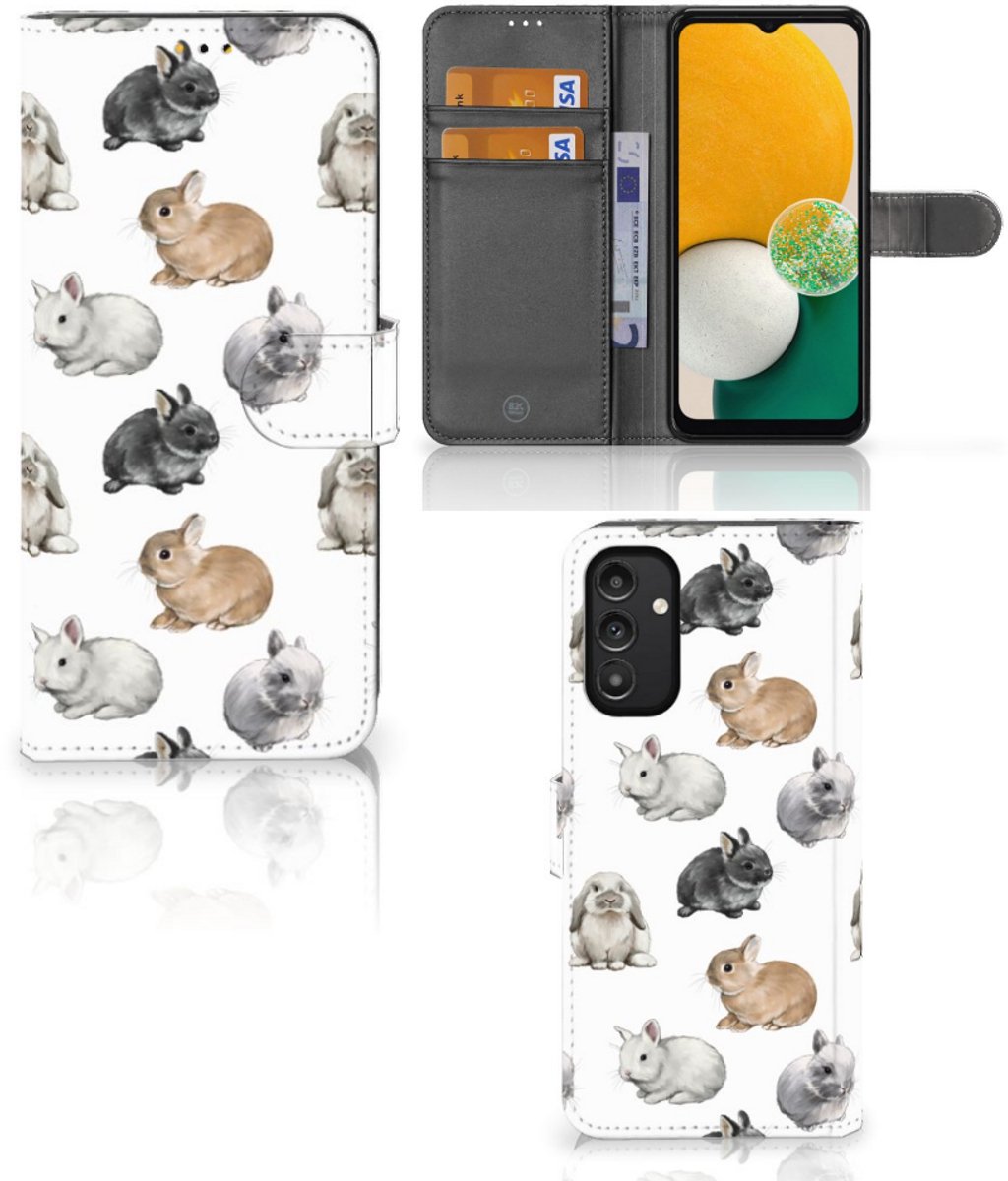 Telefoonhoesje met Pasjes voor Samsung Galaxy A14 5G Konijntjes