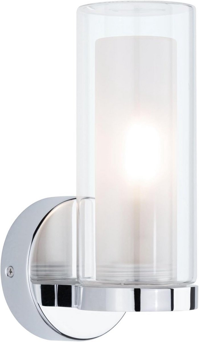 Wandlamp voor Badkamer Dimbaar IP44 E14 230V Max 20W Chroom en Glas