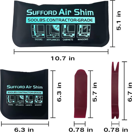 Professionele Air Wedge Bag Pomp - Nivelleer- en Uitlijnkit voor Meubels en Apparaten - 2 Pack — afbeelding 3