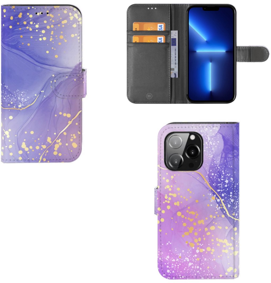 Hoesje voor iPhone 13 Pro Watercolor Paars