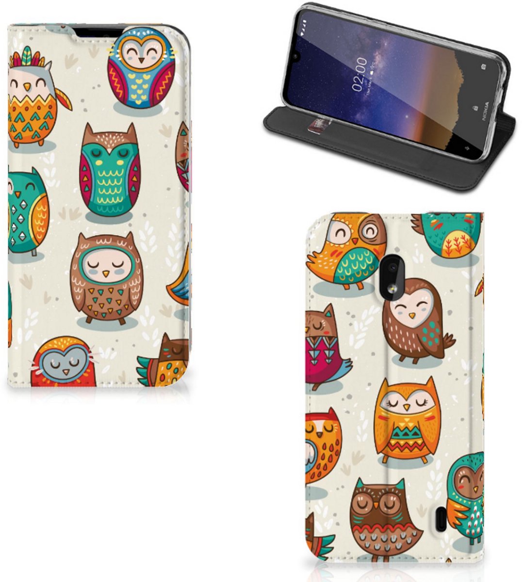 Nokia 2.2 Hoesje maken Vrolijke Uilen