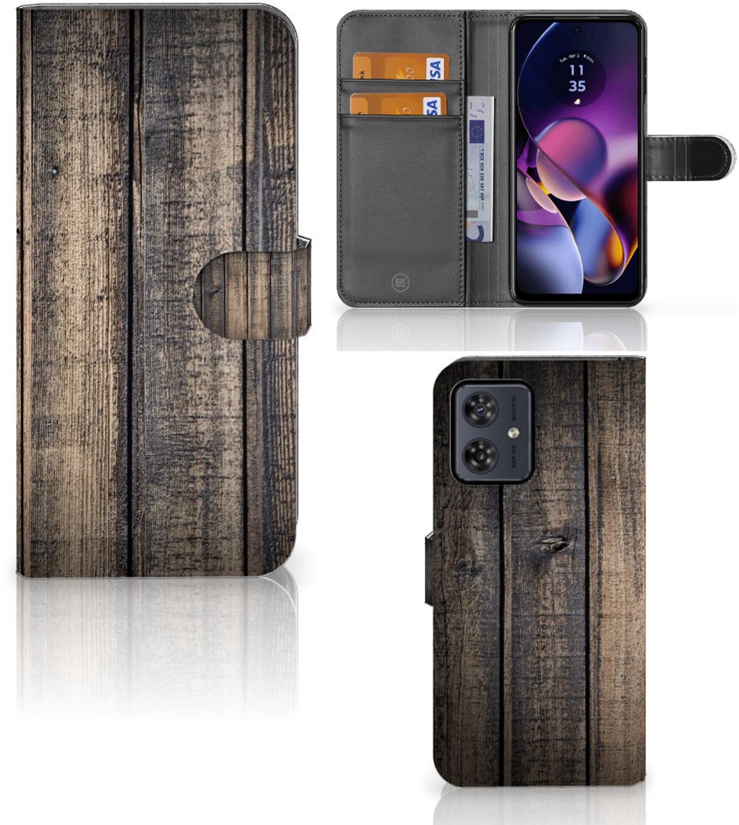 Motorola Moto G54 Book Style Case Steigerhout