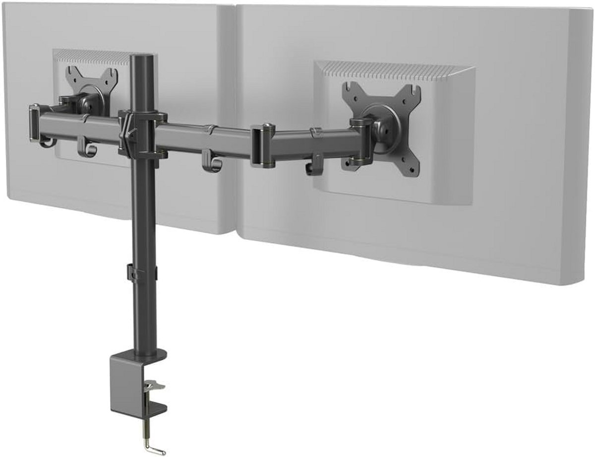 Monitorhouder voor 2 schermen 13-27 inch, ergonomisch verstelbaar met 360° rotatie