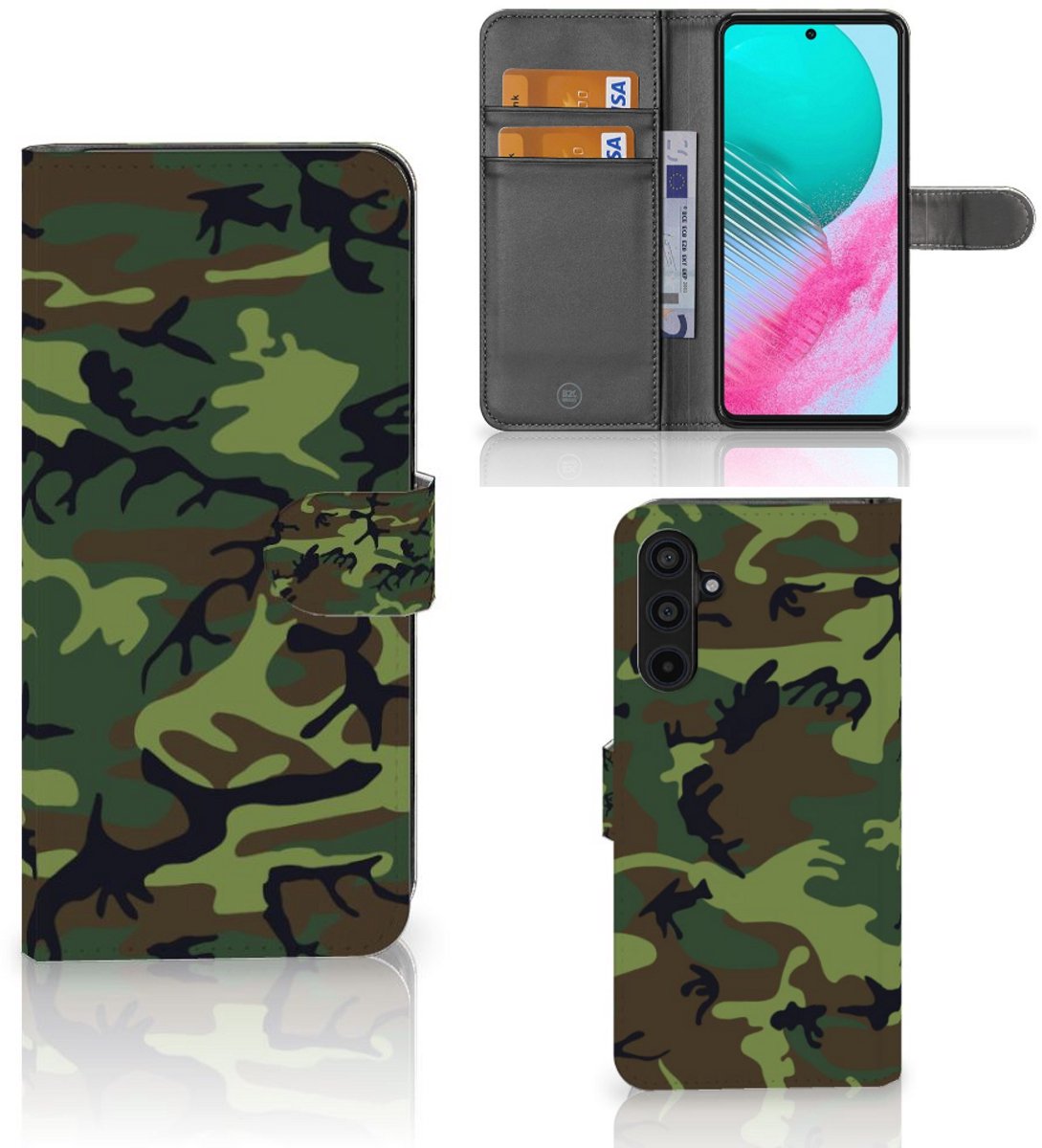 Boekhoesje voor Samsung Galaxy M54 Telefoon Hoesje Army Dark