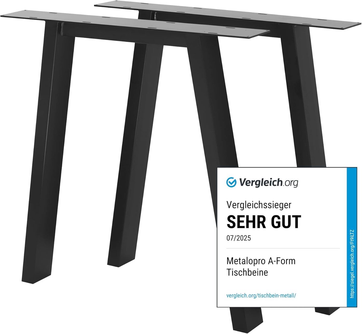 Zwarte Metalen Tafelpoten 72 cm - Stevig Tafelframe voor Eettafels en Bureaus