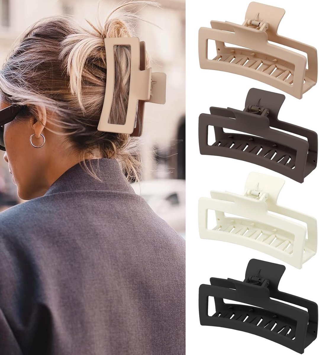 Grote Haarclip 13 cm - Antislip Klemclip voor Dames - Ideaal voor Dik en Lang Haar