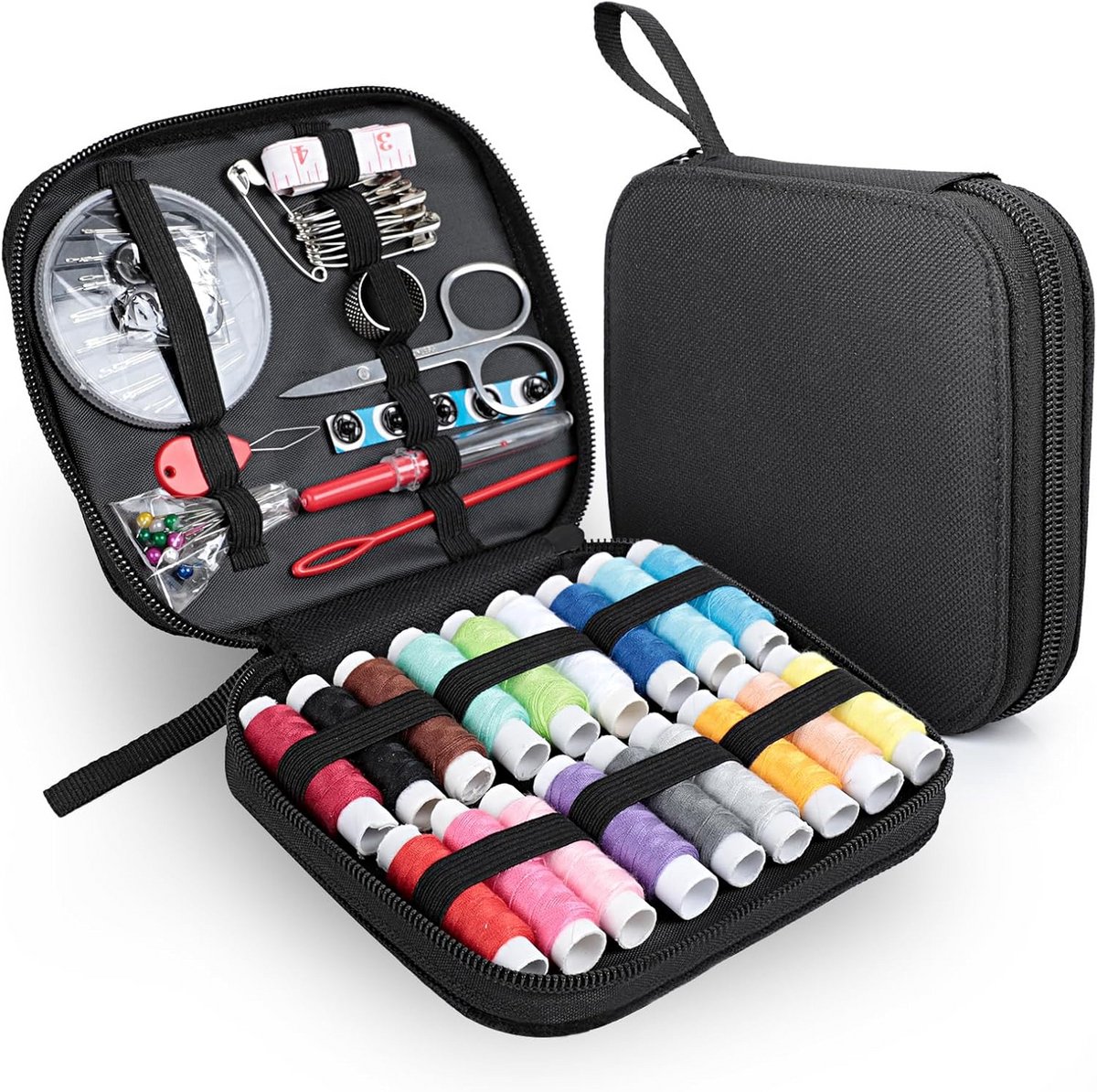 Professionele naaiset met 18 rollen garen en accessoires voor creatief borduren