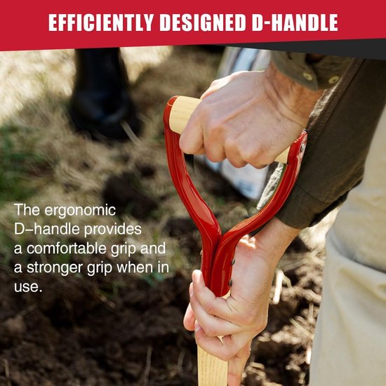 Zware belasting tuinschop met houten D-handvat - 100 cm vierkante platte schop voor landschapsarchitectuur — afbeelding 2