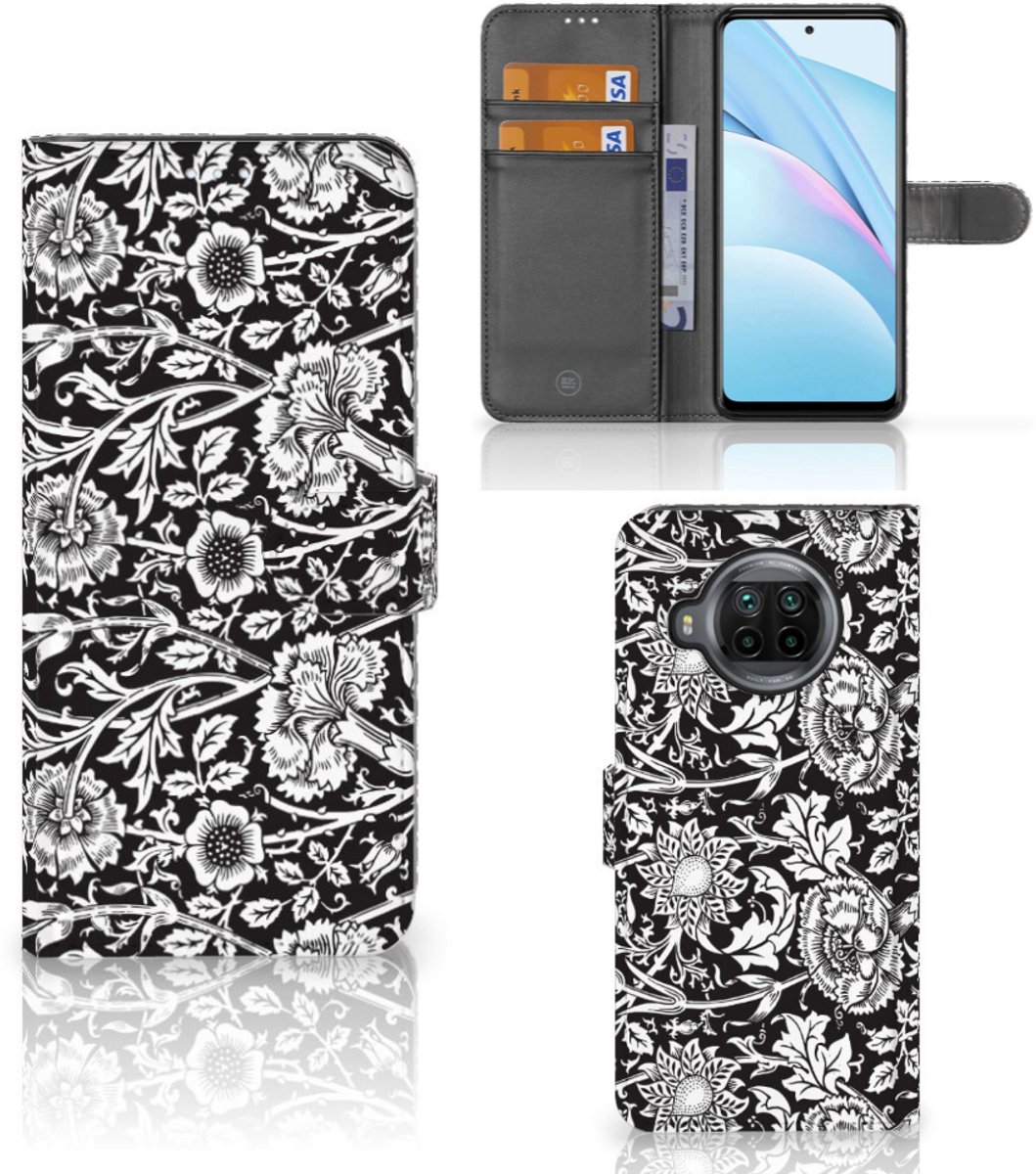 Xiaomi Mi 10T Lite Hoesje Black Flowers