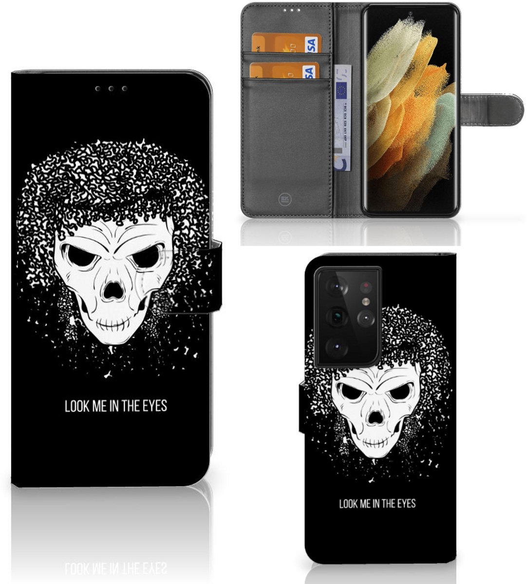 Telefoonhoesje met Naam Samsung Galaxy S21 Ultra Skull Hair