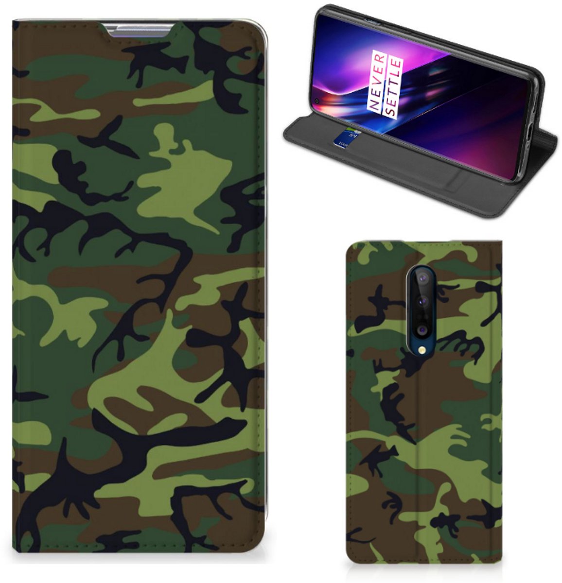 OnePlus 8 Hoesje met Magneet Army Dark